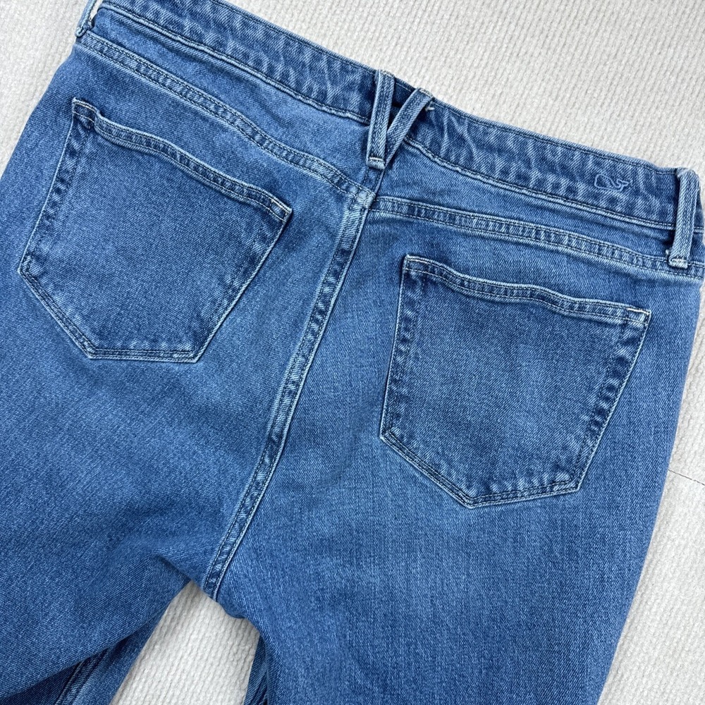 Vineyard Vines Jeans Women 30 Blue Straight Leg Raw‎ Hem Medium Wash Denim